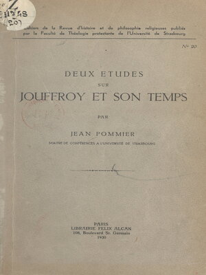 cover image of Deux études sur Jouffroy et son temps